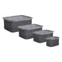 Набор из 4-х корзин для хранения sustainable collection, черный (77687)