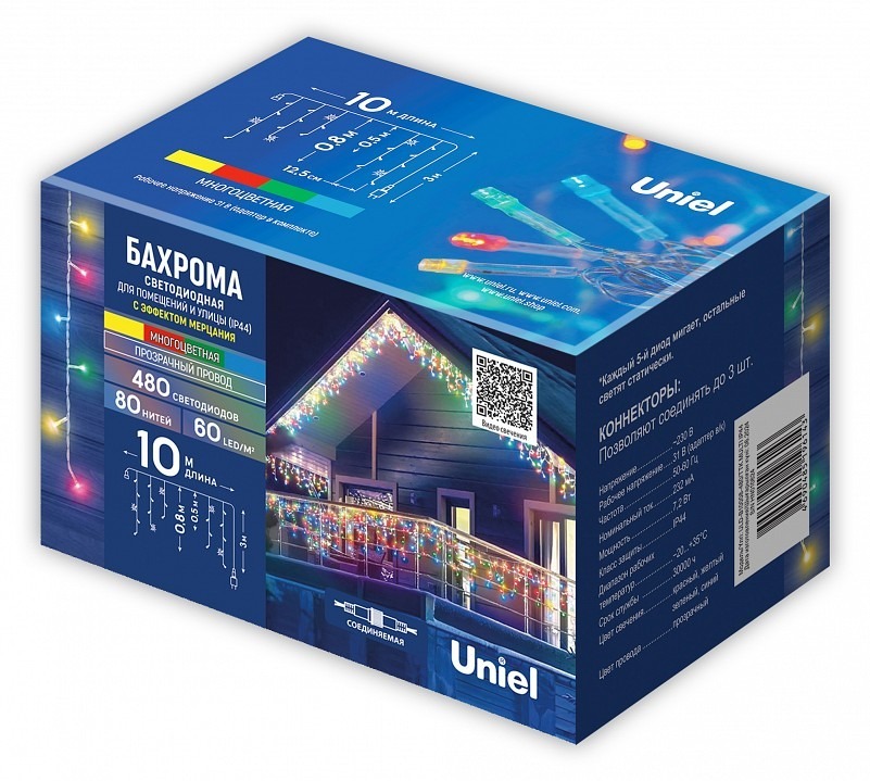 Фото Бахрома световая Uniel  UL-00012067 UL_UL-00012067 - интернет-магазин МегаТерем в Москве
