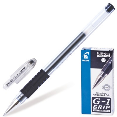 Ручка гелевая с грипом Pilot G-1 Grip 0,3 мм черная BLGP-G1-5/140197 (12) (66958)