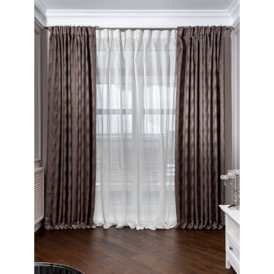 Портьера Фиджи (FIJI) коричневая 280*300см (TT-00011132)