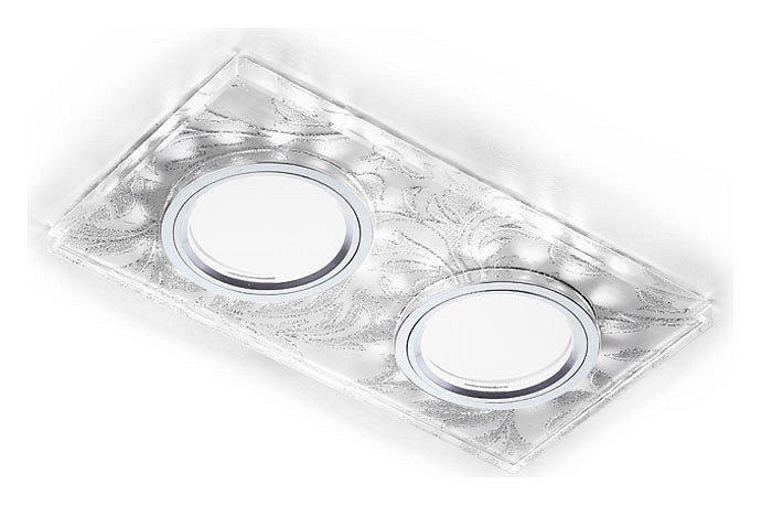 Фото Встраиваемый светильник Ambrella Light S S234/2 W/CH/WH AMBR_S234_2_W_CH_WH - интернет-магазин МегаТерем в Москве