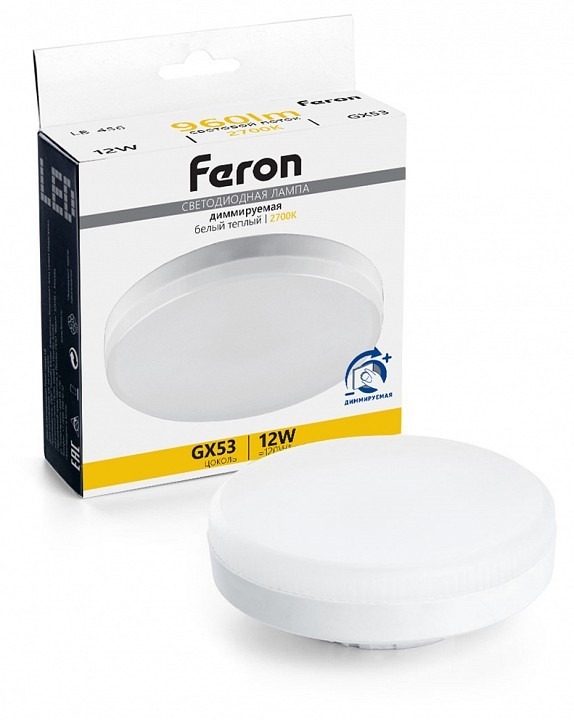 Фото Лампа светодиодная Feron LB-456 GX53 12Вт 2700K 51064 FE_51064 - интернет-магазин МегаТерем в Москве