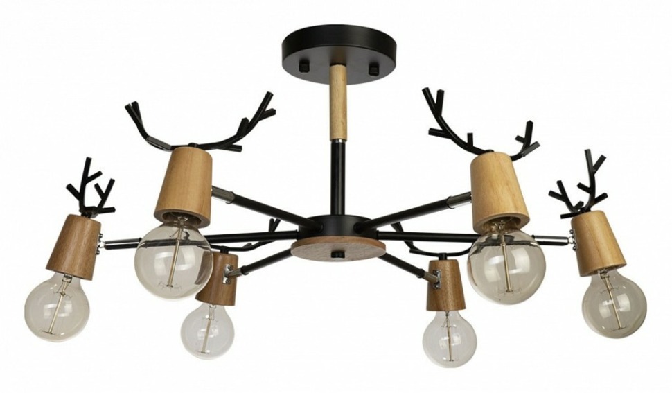 Фото Люстра на штанге Loft it Sven 10024/6 Black LF_10024_6_Black - интернет-магазин МегаТерем в Москве
