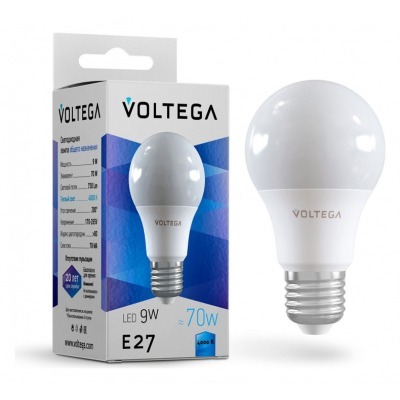 Лампа светодиодная Voltega груша (General purpose bulb) 9Вт E27 9Вт 4000K 8443 VLG_8443