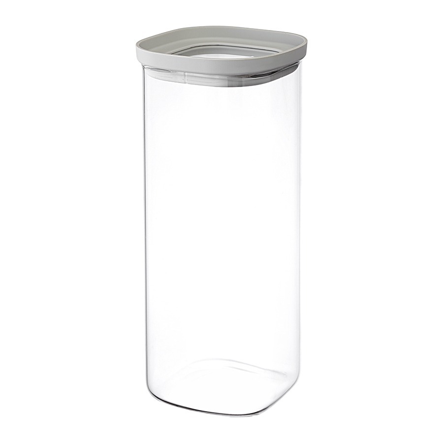 Фото Банка для хранения квадратная vacuum glass, 2 л, светло-серая (77787) - интернет-магазин МегаТерем в Москве
