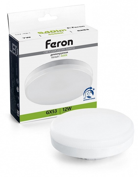 Фото Лампа светодиодная Feron LB-456 GX53 12Вт 4000K 51065 FE_51065 - интернет-магазин МегаТерем в Москве