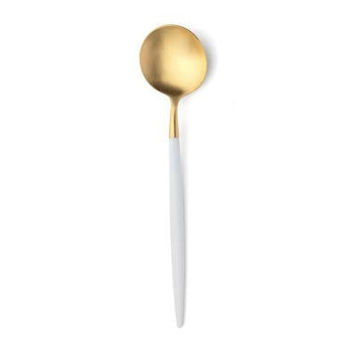 Ложка столовая GO.05WGB, нержавеющая сталь 18/10, композитный материал, matte gold\white, CUTIPOL
