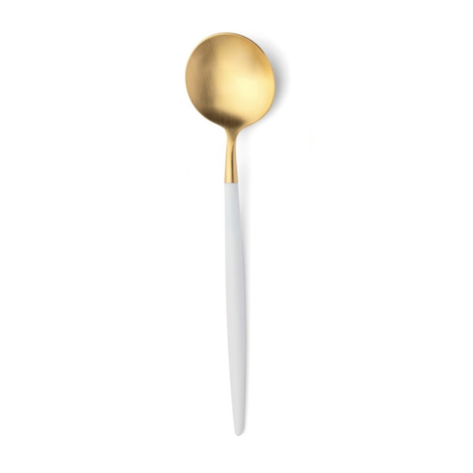 Фото Ложка столовая GO.05WGB, нержавеющая сталь 18/10, композитный материал, matte gold\white, CUTIPOL - интернет-магазин МегаТерем в Москве