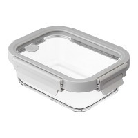 Контейнер для запекания и хранения прямоугольный click glass, 640 мл, светло-серый (77789)