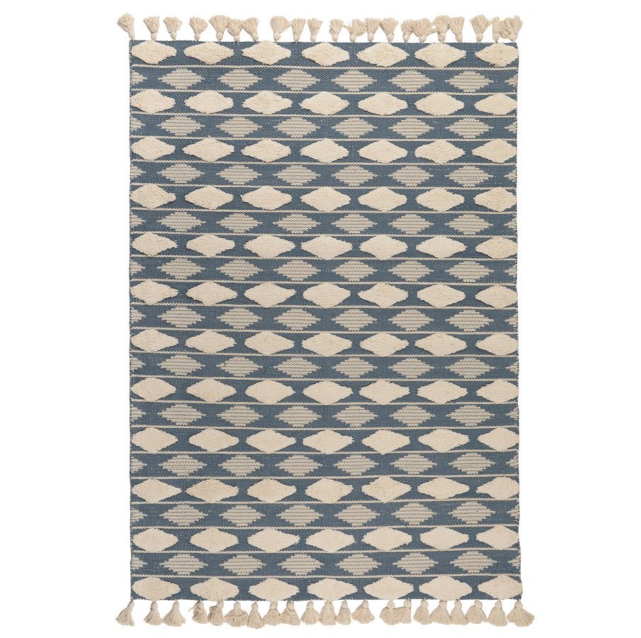 Фото Ковер из хлопка синего цвета argyle из коллекции ethnic, 160х230 см (69727) - интернет-магазин МегаТерем в Москве