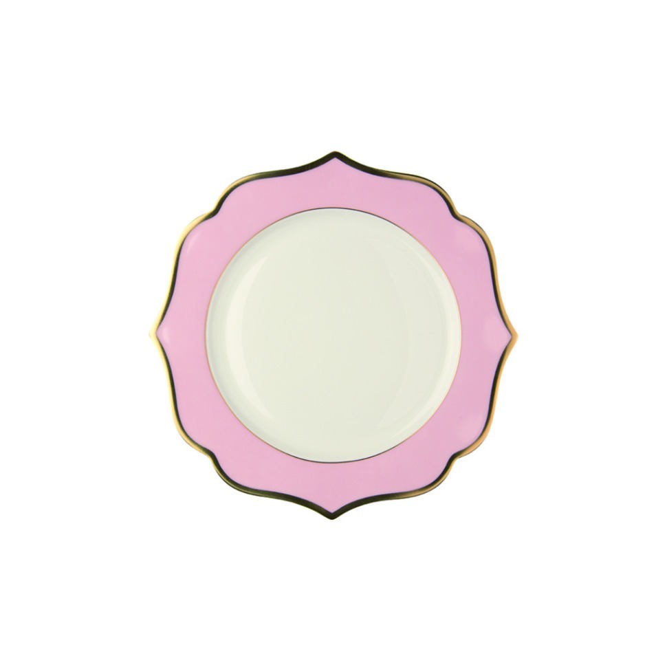 Фото Тарелка LION005RS002200, 20 см, костяной фарфор, pink, ivory, gold, LE COQ - интернет-магазин МегаТерем в Москве