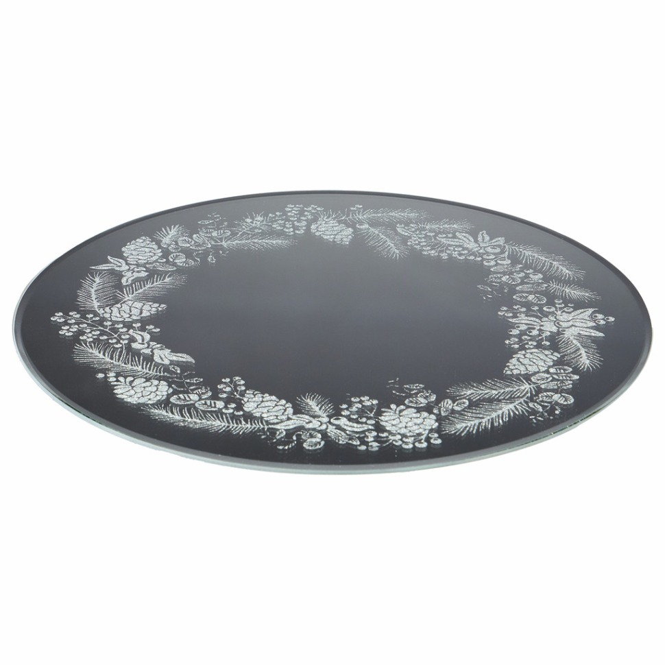 Фото Тортовница вращающаяся silver mirror 30 см Agness (357-260) - интернет-магазин МегаТерем в Москве