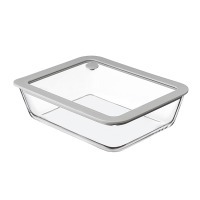 Контейнер для запекания и хранения с вакуумным эффектом vacuum glass, 1,4 л, светло-серый (77791)