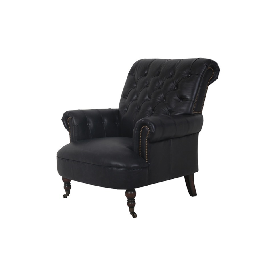 Фото Кресло 1010/#B76, Кожа, Black, ROOMERS FURNITURE - интернет-магазин МегаТерем в Москве