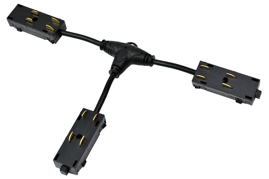 Фото Токопровод T-образный центральный Denkirs SMART UNI TR2115-BK DK_TR2115-BK - интернет-магазин МегаТерем в Москве