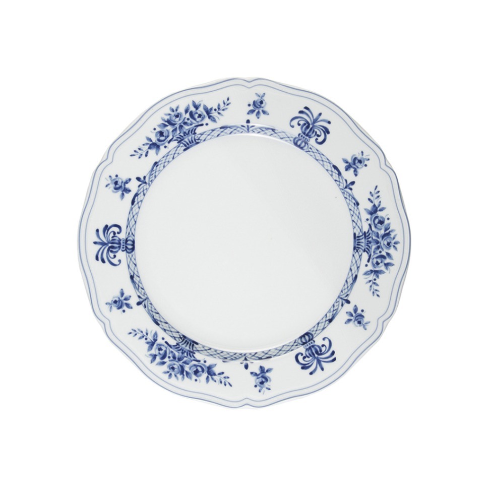 Фото Тарелка LANT032BL003265СНЯТО, 26,5 см, фарфор, white, blue, LE COQ - интернет-магазин МегаТерем в Москве