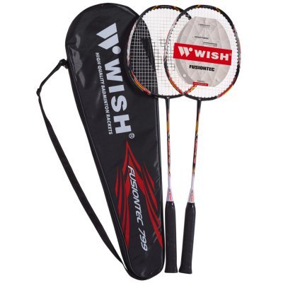 Набор для бадминтона WISH Fusiontec 799K, 2 ракетки, оранжевый (655714)