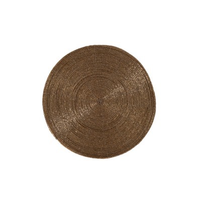 Салфетка сервировочная, бисер,золото d35см (TT-00011370)