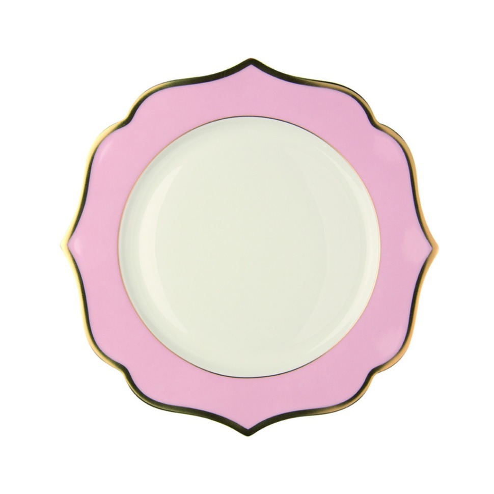 Фото Тарелка LION005RS003265, 28 см, костяной фарфор, pink, ivory, gold, LE COQ - интернет-магазин МегаТерем в Москве