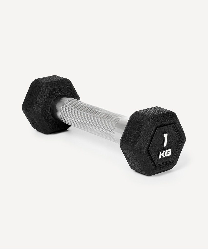 Фото Гантель гексагональная STARFIT DB-301PRO 1 кг, обрезиненная, черный (2115105) - интернет-магазин МегаТерем в Москве