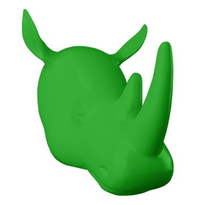 Голова носорога 4004-G, металл, green, ROOMERS FURNITURE