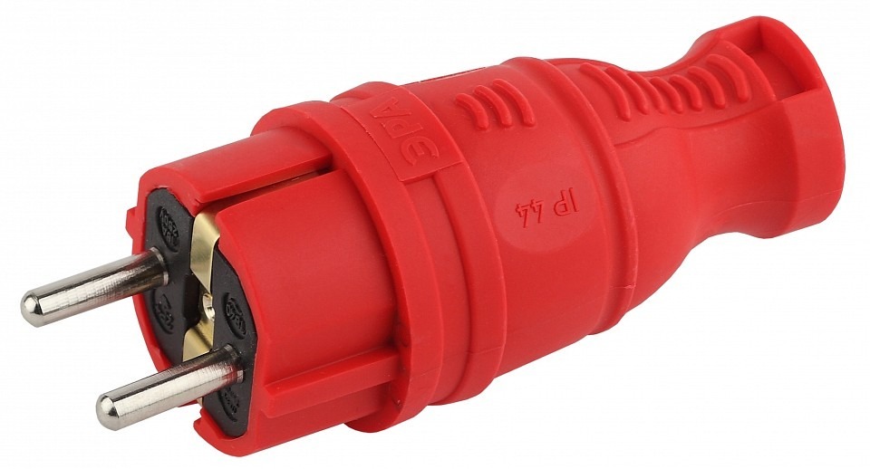 Фото Вилка прямая с заземлением Эра  V8-RED-IP44 ER_B0044547 - интернет-магазин МегаТерем в Москве
