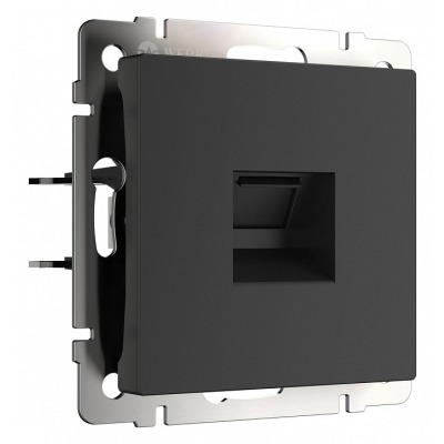 Розетка Ethernet RJ-45 и со шторками, без рамки Werkel черный матовый W5120108 WRK_a069685