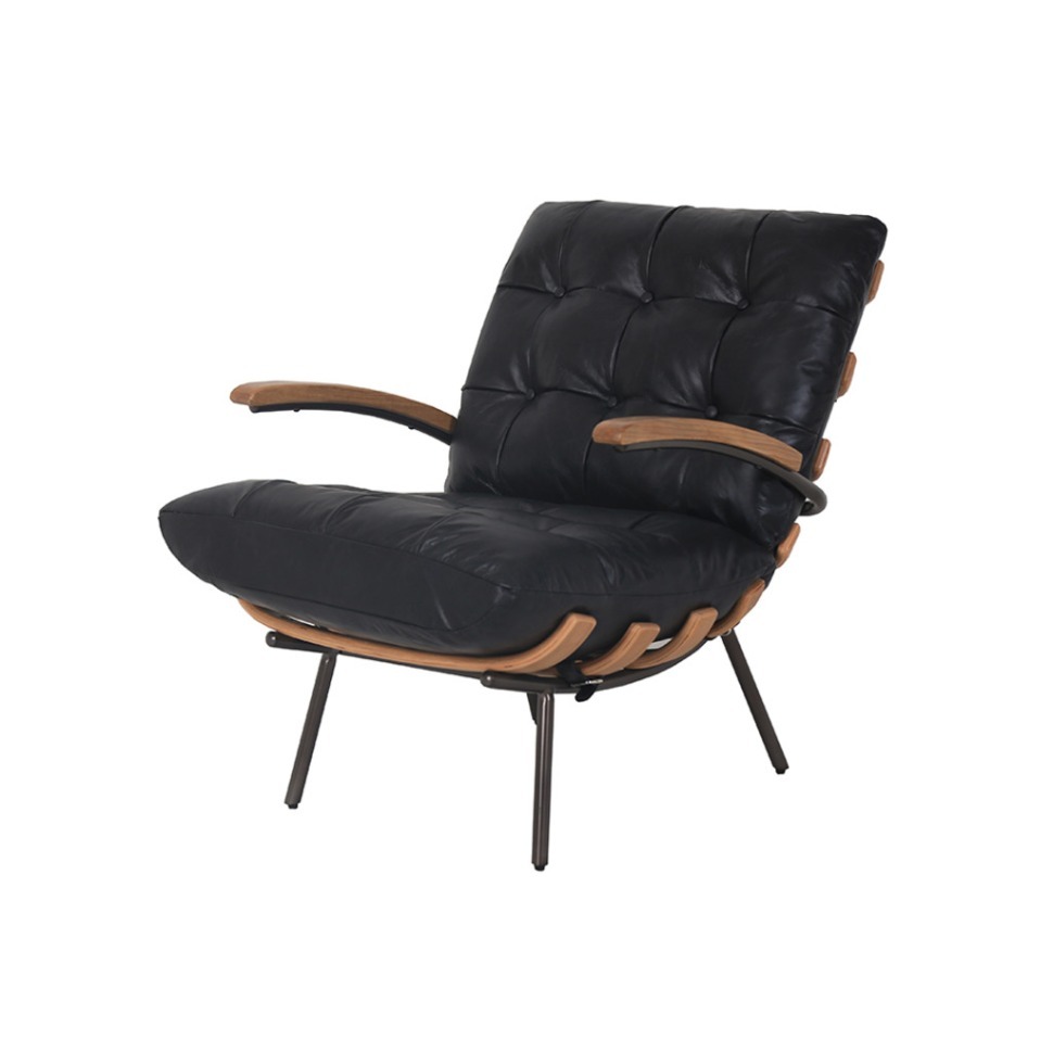 Фото Кресло C0340D-1D/B76#, Кожа, Belon black, ROOMERS FURNITURE - интернет-магазин МегаТерем в Москве