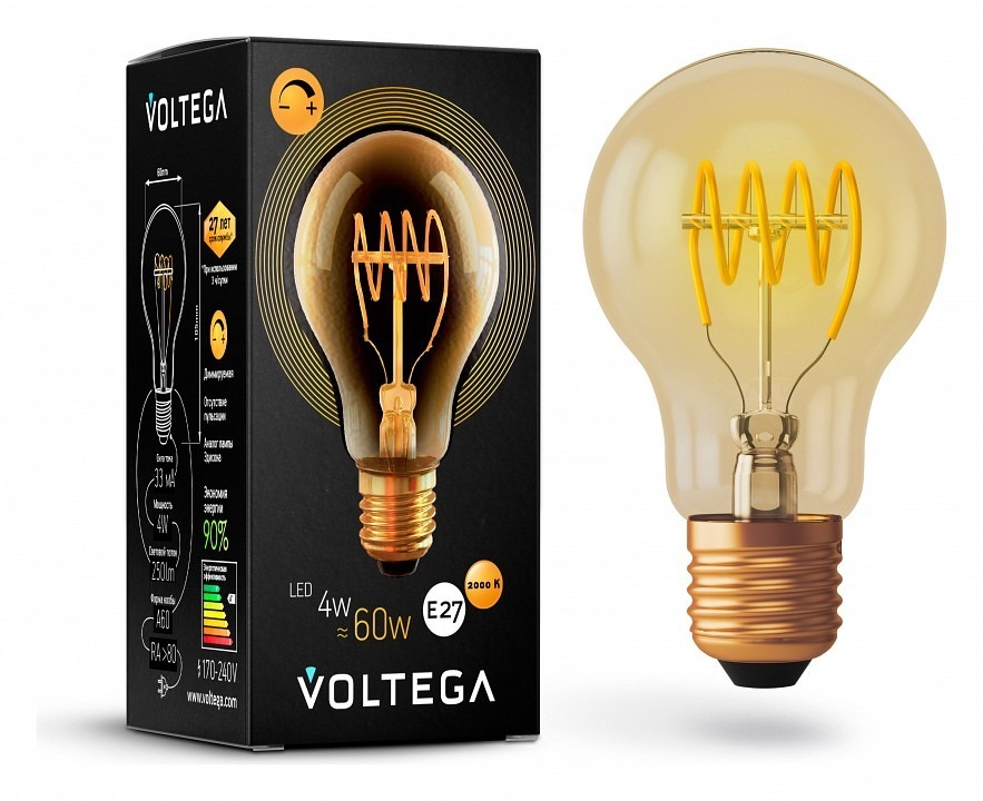 Фото Лампа светодиодная Voltega General purpose bulb E27 4Вт 2000K 7078 VLG_7078 - интернет-магазин МегаТерем в Москве