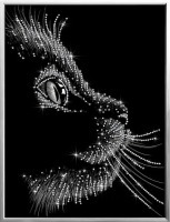 Картина Черный кот 2025 с кристаллами Swarovski (3069)