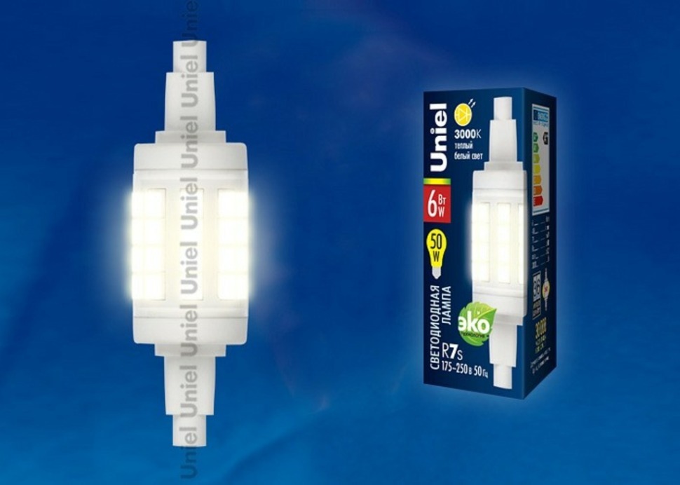 Фото Лампа светодиодная Uniel LED-J78 R7s 6Вт 3000K UL-00001554 UL_UL-00001554 - интернет-магазин МегаТерем в Москве