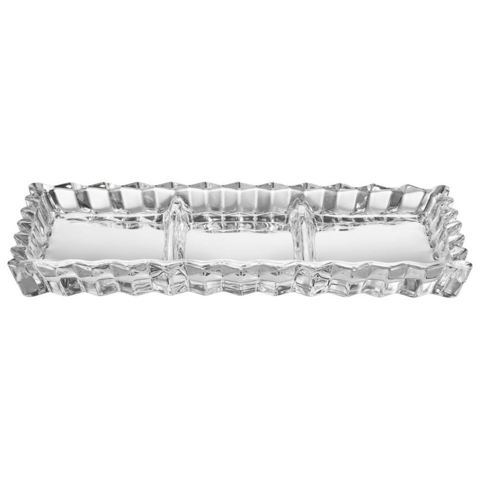 Фото Блюдо сервировочное crystality, 3 секции, 28,5*15*2,5 см Lefard (345-513) - интернет-магазин МегаТерем в Москве