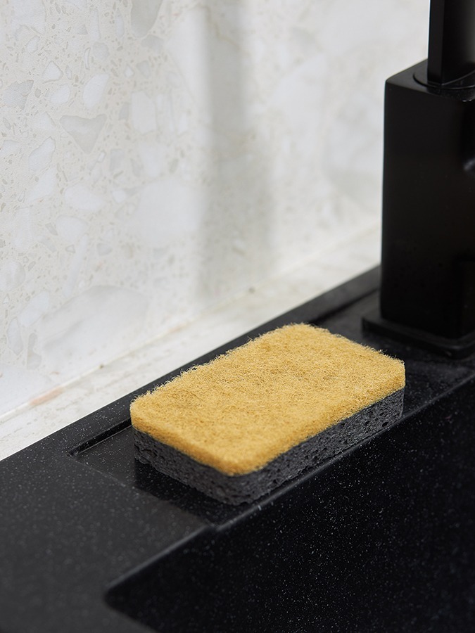 Фото Набор губок для посуды из целлюлозы и кокосового волокна eco sponge, черные, 6 шт. (78839) - интернет-магазин МегаТерем в Москве