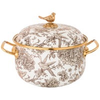 Кастрюля эмалированная agness с крышкой, серия royal garden 2,8л, диа.18см подходит для индукцион.пл (950-082) 