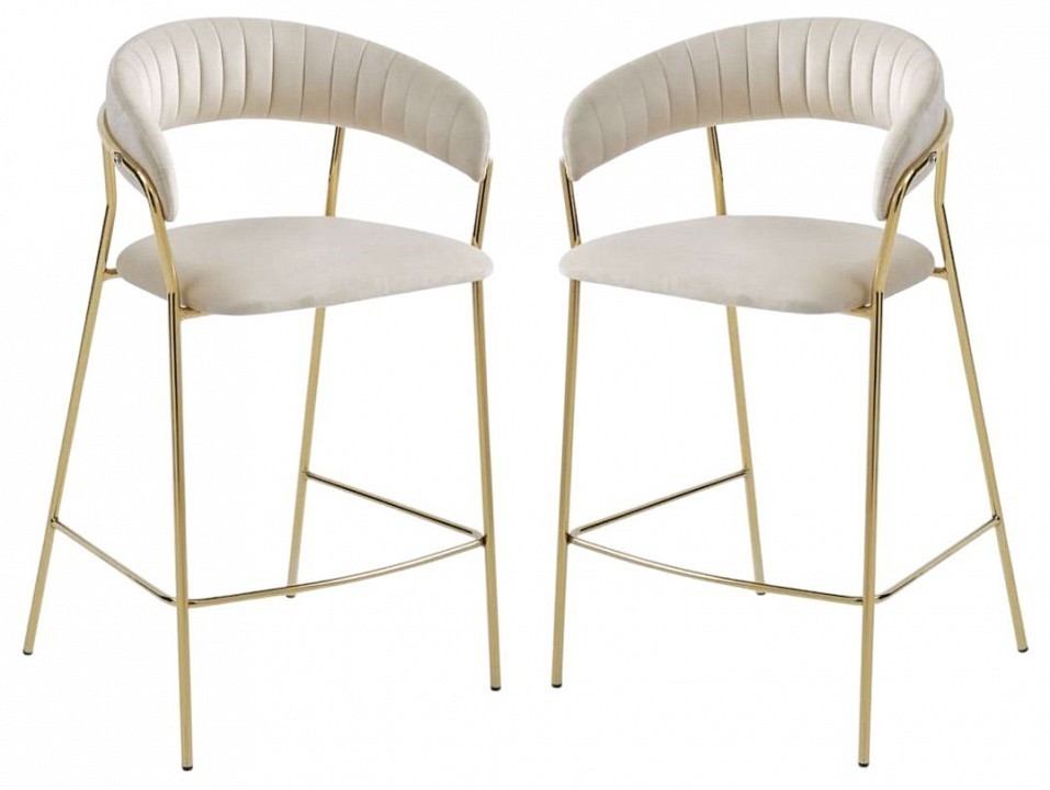 Фото Стул барный Whispered Fusion Bar (комплект 2 шт) бежевый, золотой HSBI_BC114_beige_2 - интернет-магазин МегаТерем в Москве