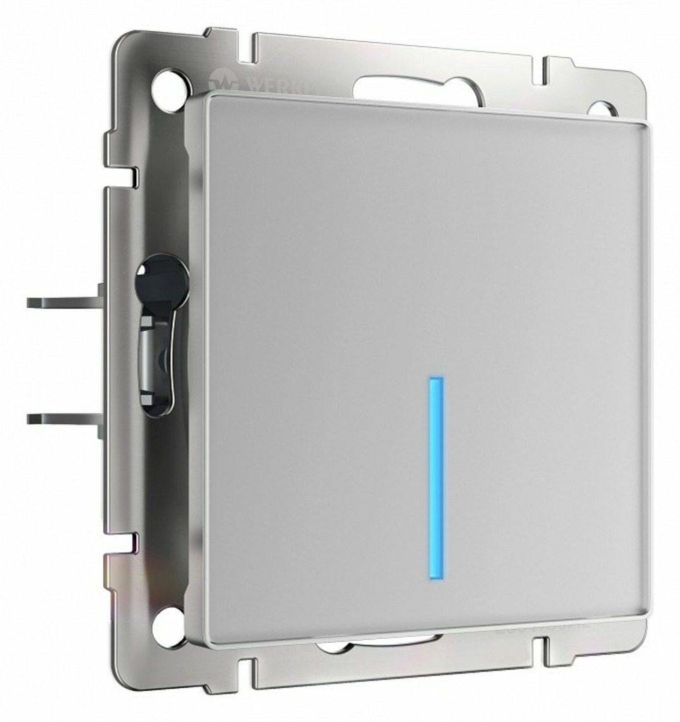 Фото Выключатель сенсорый одноклавишный с подсветкой и функцией Wi-Fi, без рамки Werkel серебряный W4510606 WRK_a048323 - интернет-магазин МегаТерем в Москве