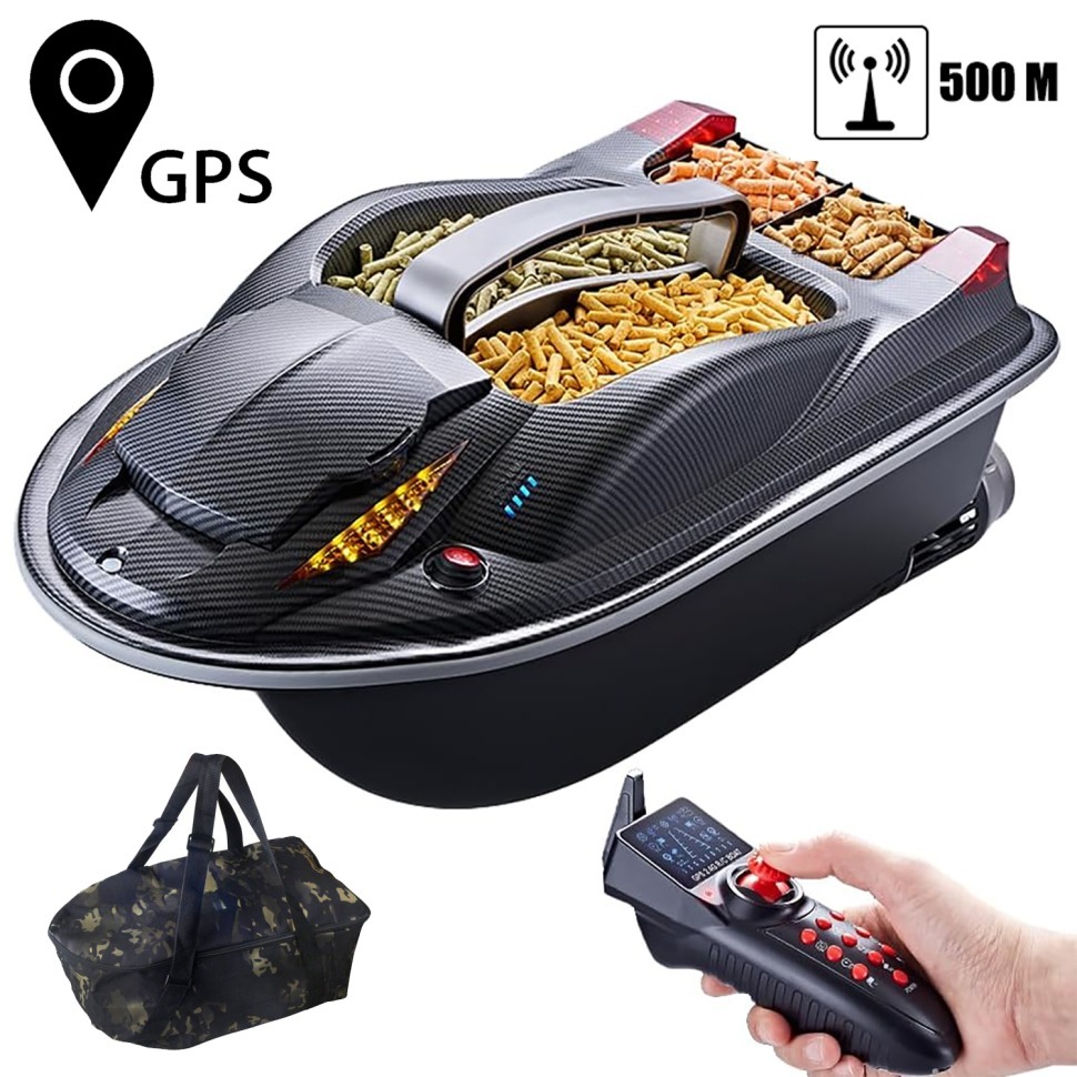Фото Прикормочный кораблик / катер для рыбалки с GPS (HJ817-BAG) - интернет-магазин МегаТерем в Москве