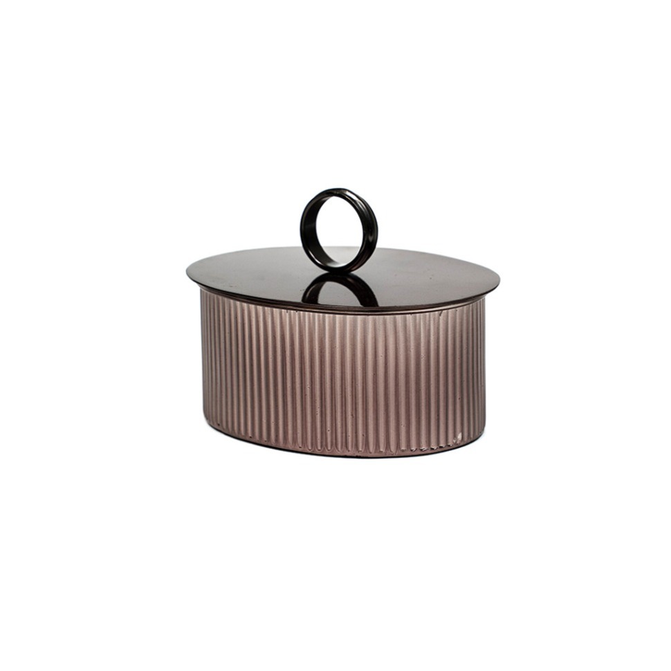 Фото Шкатулка 15195OVAL/N, латунь, Bronze, ROOMERS TABLEWARE - интернет-магазин МегаТерем в Москве