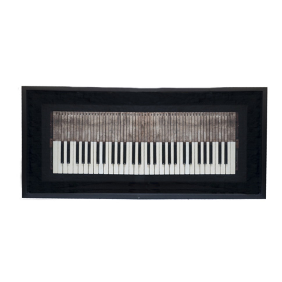 Фото Картина Пианино H-DIM-WS-0004-Z, дерево, стекло, Black grey white, ROOMERS FURNITURE - интернет-магазин МегаТерем в Москве
