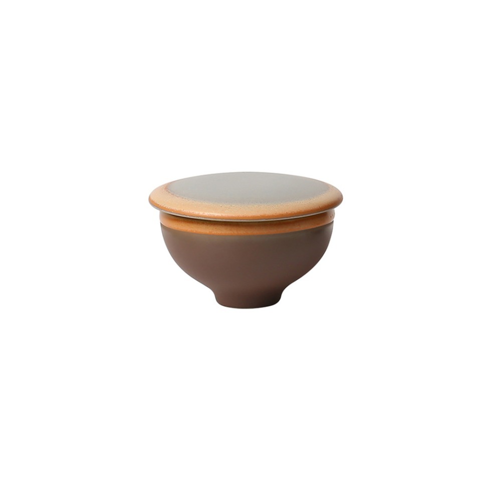 Фото Чаша с крышкой L9287-MO, 8,5 см, каменная керамика, Brown, ROOMERS TABLEWARE - интернет-магазин МегаТерем в Москве