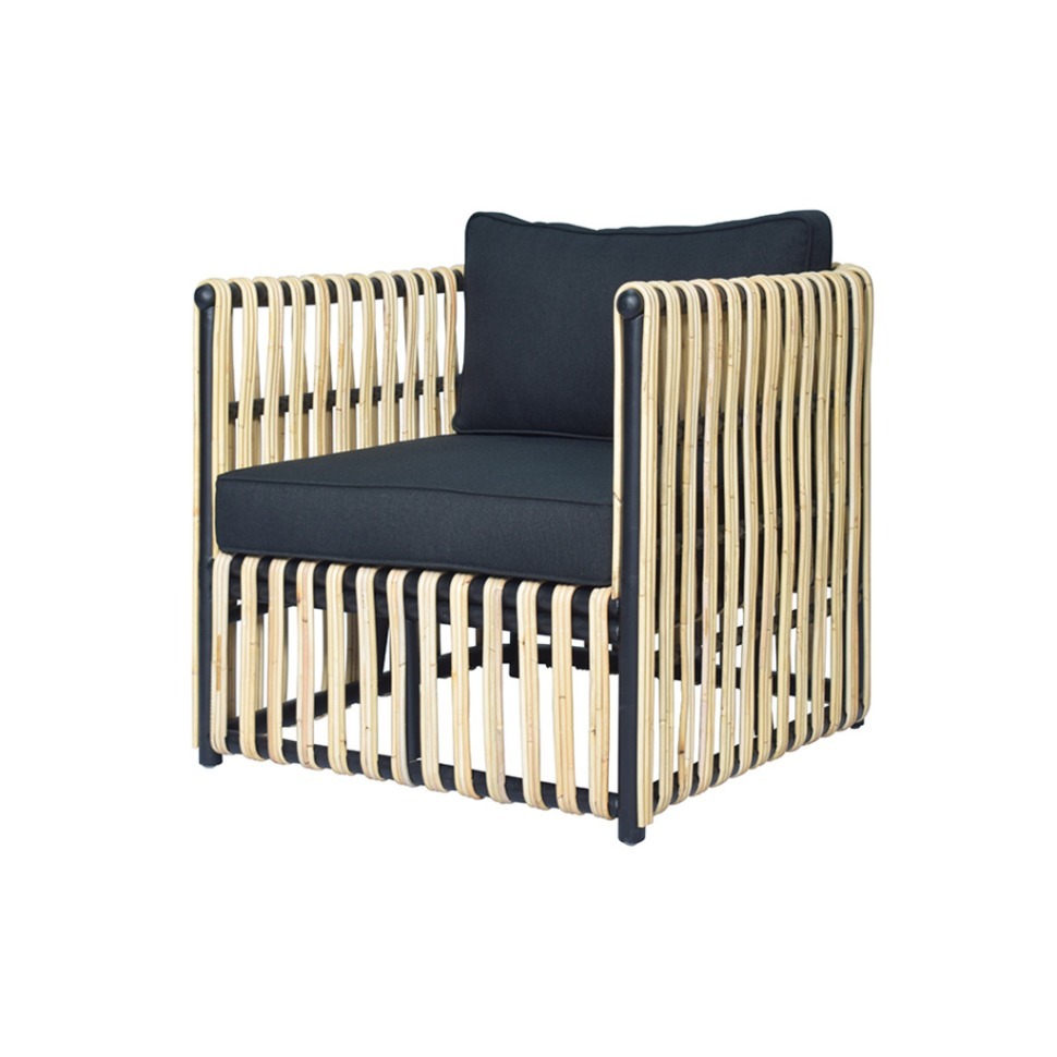 Фото Кресло KanayaArmChair, ротанг, текстиль, dark grey, ROOMERS FURNITURE - интернет-магазин МегаТерем в Москве