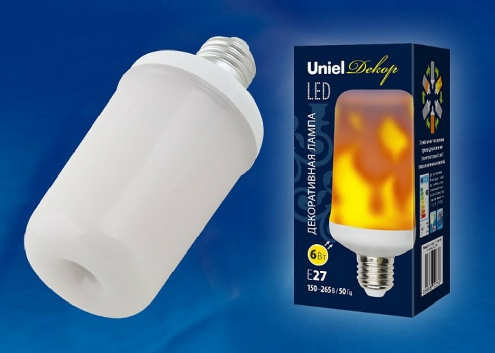 Фото Лампа светодиодная Uniel Flame E27 6Вт K UL-00003360 UL_UL-00003360 - интернет-магазин МегаТерем в Москве