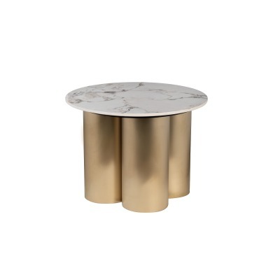 Стол журнальный керамогранит белый d60*45см (TT-00013334)