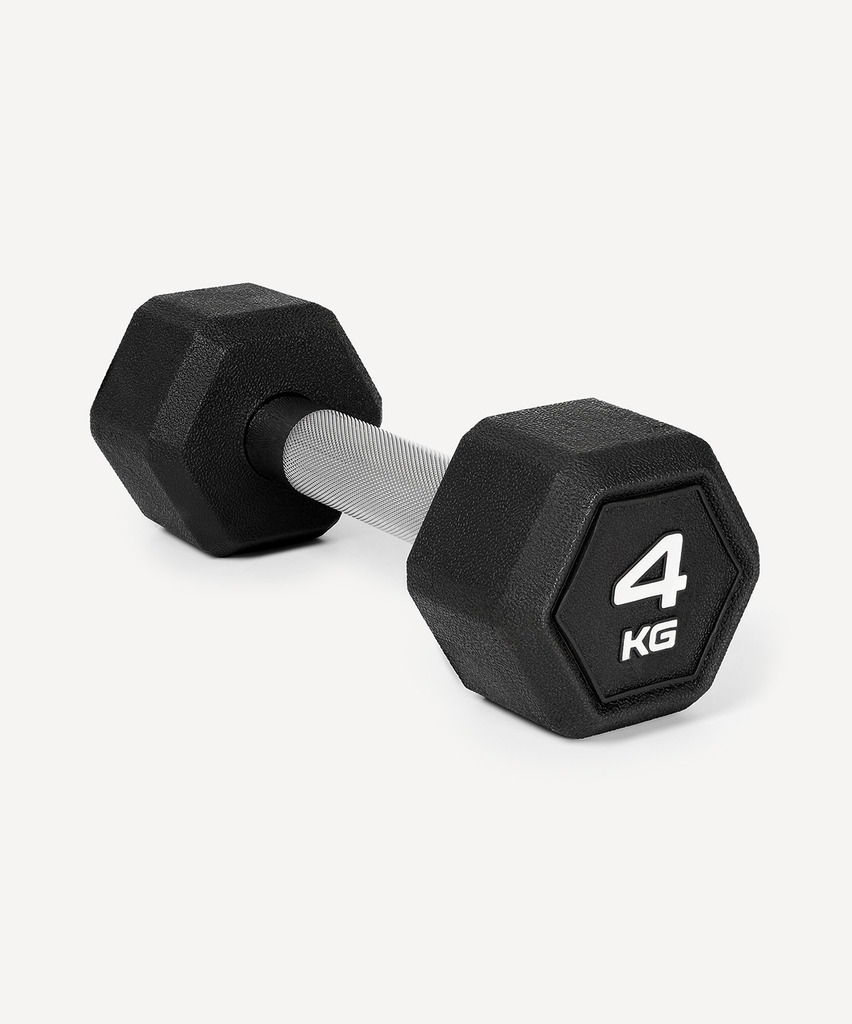 Фото Гантель гексагональная STARFIT DB-301PRO 4 кг, обрезиненная, черный (2115108) - интернет-магазин МегаТерем в Москве