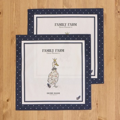 Набор салфеток из 2-х шт "family farm" 40х40см, синий, 100% хлопок, твил Lefard (850-742-83)