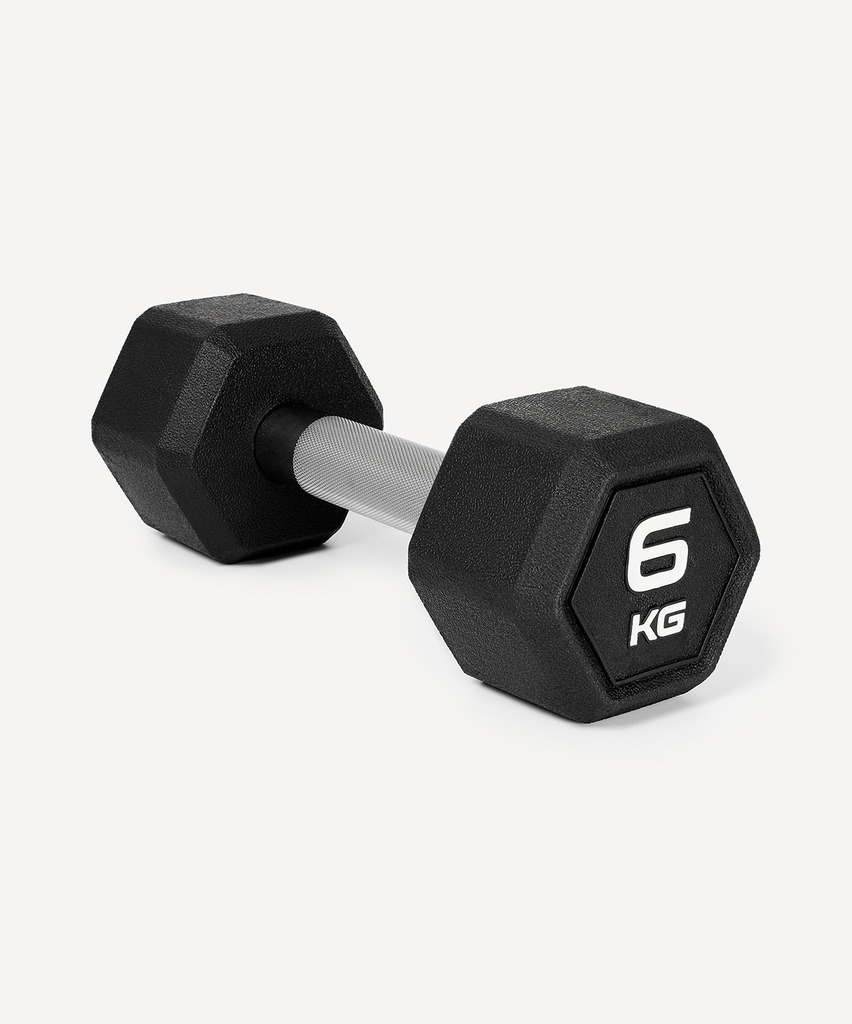 Фото Гантель гексагональная STARFIT DB-301PRO 6 кг, обрезиненная, черный (2115110) - интернет-магазин МегаТерем в Москве