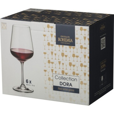 Набор бокалов для вина из 6 шт. "dora / strix" 450 мл высота=23 см Crystalite Bohemia (D-669-192)