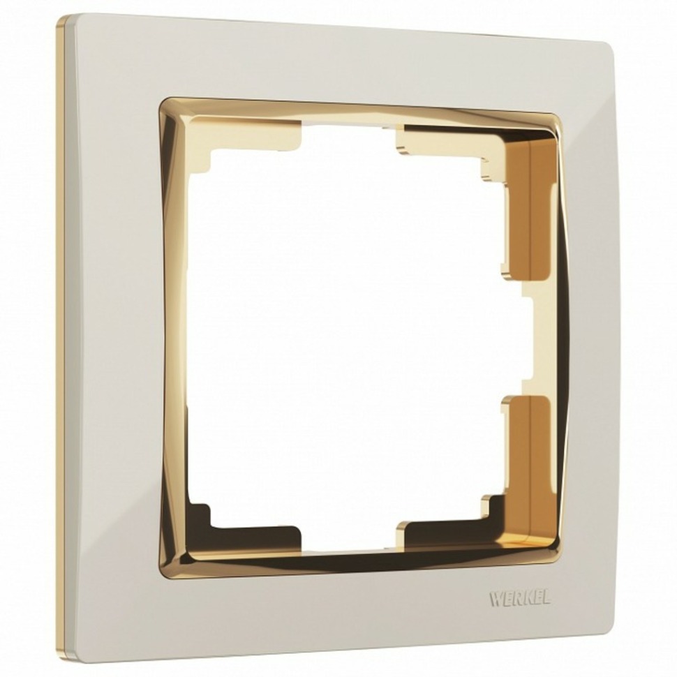 Фото Рамка на 1 пост Werkel Snabb (слоновая кость/золото) W0011932 WRK_a051656 - интернет-магазин МегаТерем в Москве