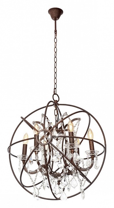 Фото Подвесная люстра Loft it Foucaults Orb Crystal LOFT1897/6 LF_LOFT1897_6 - интернет-магазин МегаТерем в Москве