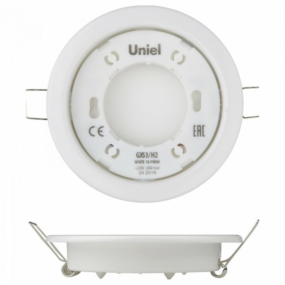 Фото Встраиваемый светильник Uniel GX53-H2 UL-00005051 UL_UL-00005051 - интернет-магазин МегаТерем в Москве